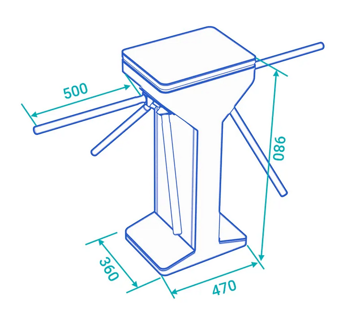 wymiary bramki obrotowej wano