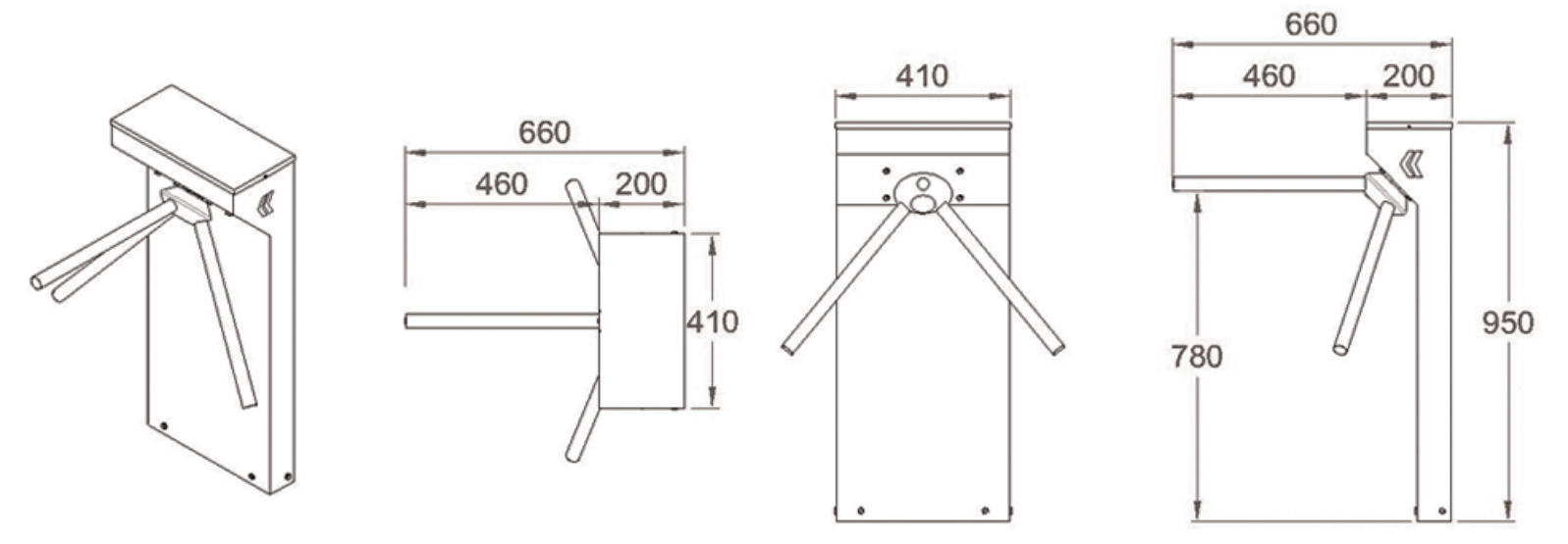 BO-CRB100 RAL Colour wymiary wano