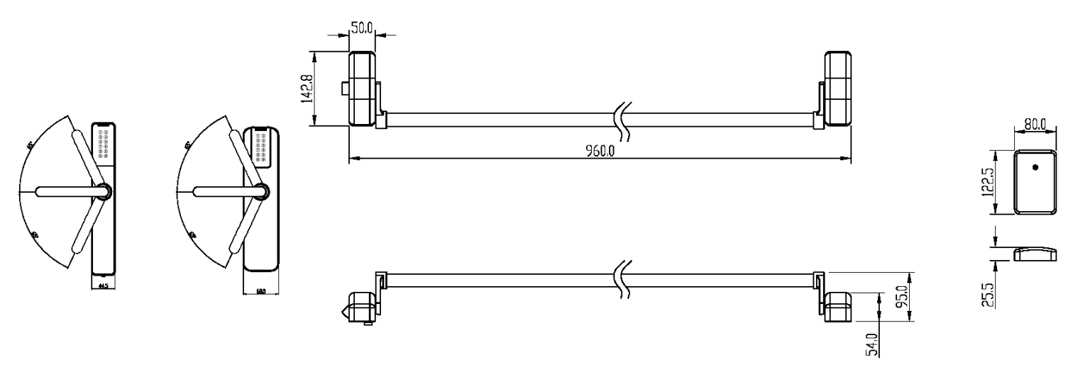 e-Handle EXLH-EU02 dimensions wano