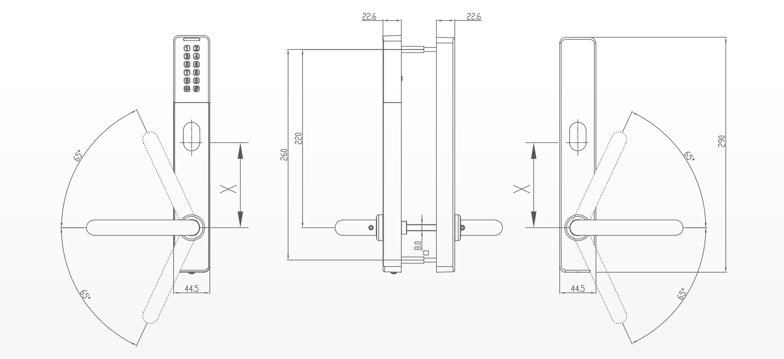 E-Handle Narrow EXLH-S021 dimension wano