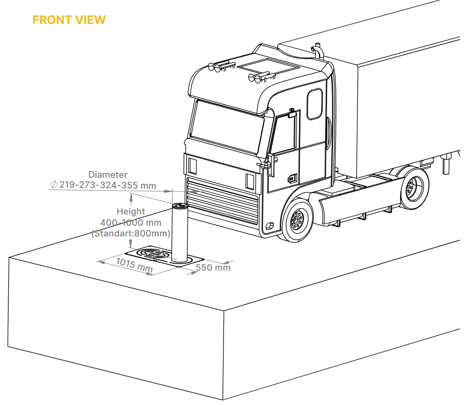 Fixed Bollard FXB-CT DEFENDER wano